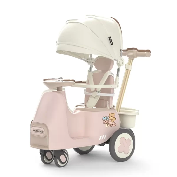 Luxury Baby Ride on Car Multifunctional Stroller & Rocker Car with Light and Music, Patented Design - 图片 3
