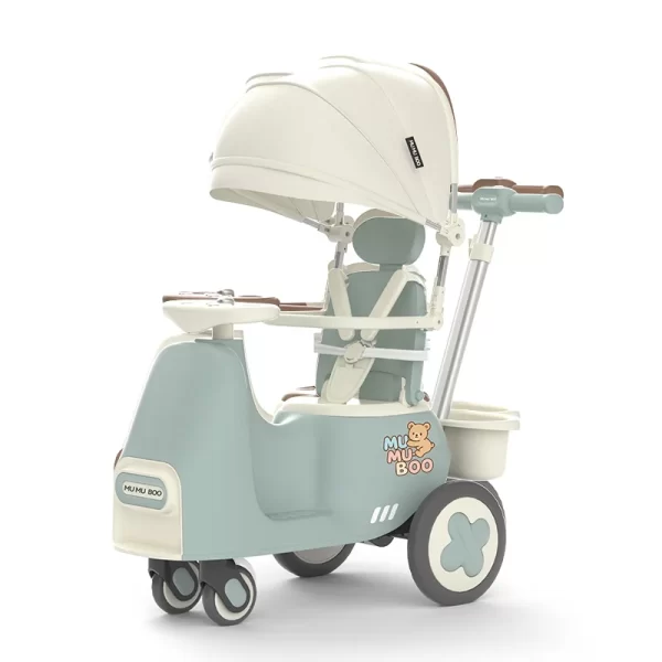 Luxury Baby Ride on Car Multifunctional Stroller & Rocker Car with Light and Music, Patented Design - 图片 2
