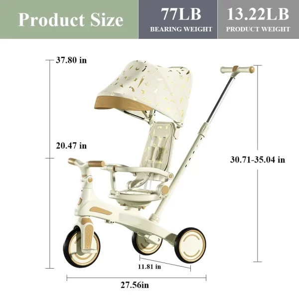 Multi-Functional Kids Tricycle, Toddler Bike With Push Handle, Wholesale - 图片 6