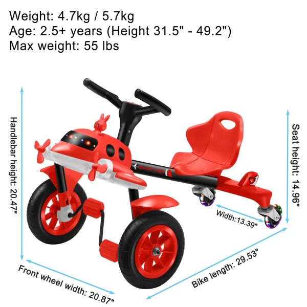 Kids Tricycle with Music, Light and Mini Fan, Wholesale - 图片 4