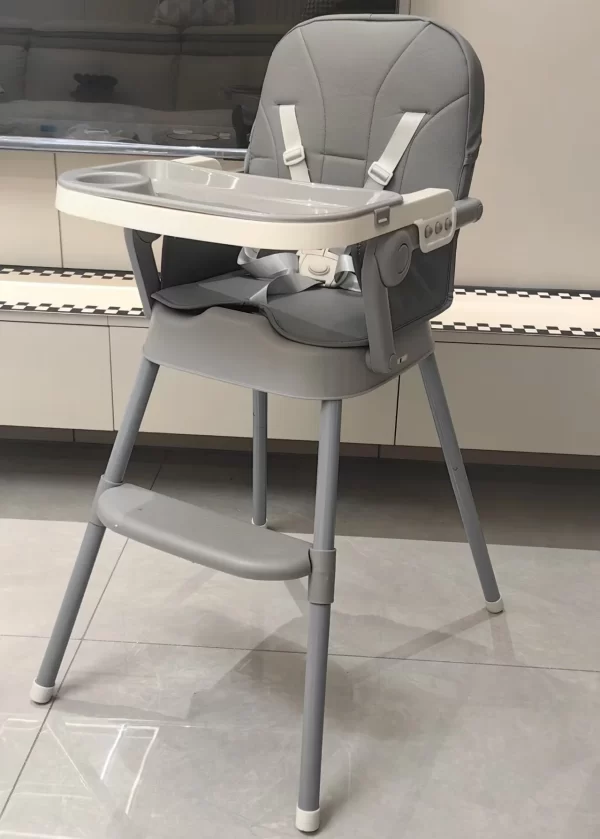 Foldable Baby High Chair Adjustable Height Dual Trays Convertible to Booster Seat - 图片 6