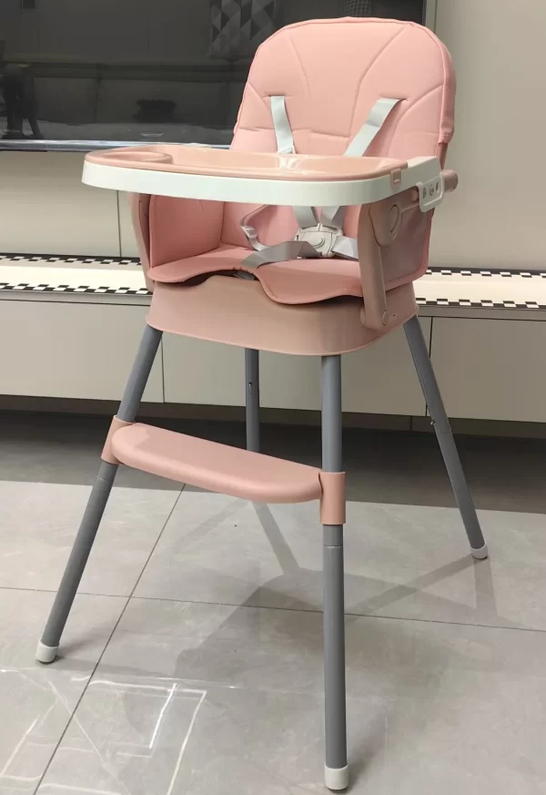 Foldable Baby High Chair Adjustable Height Dual Trays Convertible to Booster Seat - 图片 5