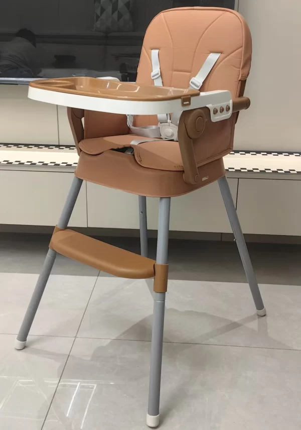 Foldable Baby High Chair Adjustable Height Dual Trays Convertible to Booster Seat - 图片 4