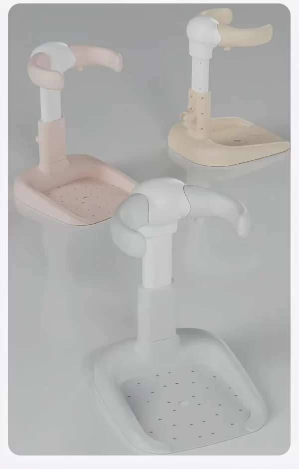 Ergonomic Anti-Slip Baby Standing Shower Support Adjustable Height Triple Safety Design - 图片 6