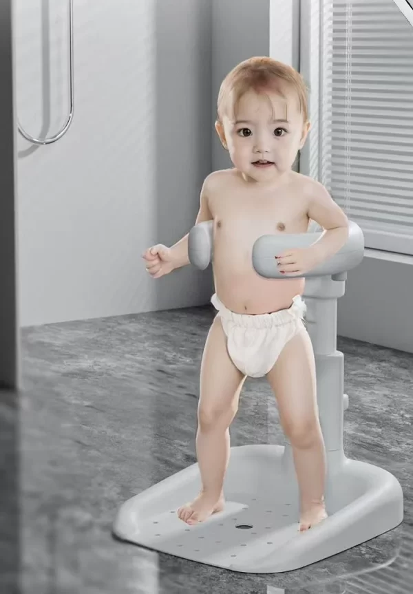 Ergonomic Anti-Slip Baby Standing Shower Support Adjustable Height Triple Safety Design - 图片 3