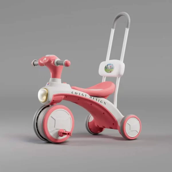 Kids' Tricycle with Push Handle Toddler Push Trike for Boys and Girls
