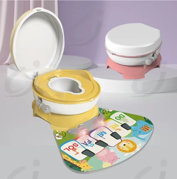3-in-1 Musical Potty Training Toilet for Toddlers Interactive Sound & Light Mat, Detachable Bowl, Anti-Slip Design, Wholesale - 图片 2