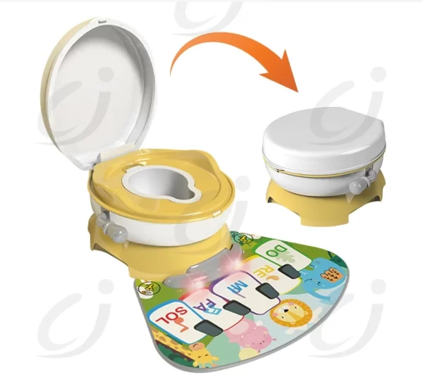 3-in-1 Musical Potty Training Toilet for Toddlers Interactive Sound & Light Mat, Detachable Bowl, Anti-Slip Design, Wholesale - 图片 6