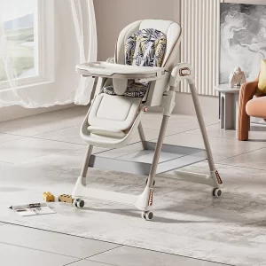 Baby High Chair for Infants Reclining Foldable Adjustable Height, Backrest, Footrest, Tray Baby Feeding Chair, Wholesale