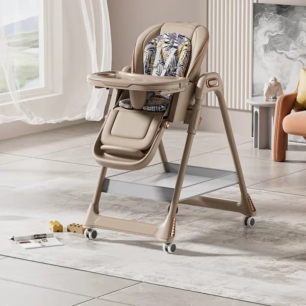 Baby High Chair for Infants Reclining Foldable Adjustable Height, Backrest, Footrest, Tray Baby Feeding Chair, Wholesale - 图片 3