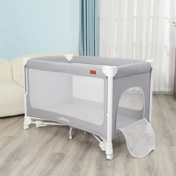 Multi-Functional Baby Playard Bassinet with Changing Table, Rocking Bar, Mosquito Net & Music Box, Wholesale - 图片 3