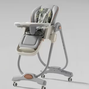 Foldable Baby High Chairs for Babies and Toddlers Adjustable Heights Recline Backrest & Footrest, Double-Layer Tray & Cushion Portable Infant Highchair with Wheels, Wholesale