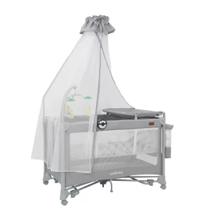 Multi-Functional Baby Playard Bassinet with Changing Table, Rocking Bar, Mosquito Net & Music Box, Wholesale