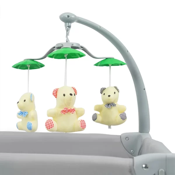 Multi-Functional Baby Playard Bassinet with Changing Table, Rocking Bar, Mosquito Net & Music Box, Wholesale - 图片 5