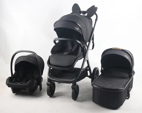3 in 1 Baby Stroller High Landscape Infant Stroller with Reversible Bassinet Adjustable Backrest & Canopy, Wholesale - 图片 11