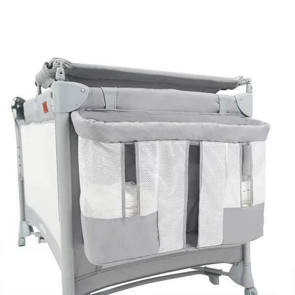 Multi-Functional Baby Playard Bassinet with Changing Table, Rocking Bar, Mosquito Net & Music Box, Wholesale - 图片 6