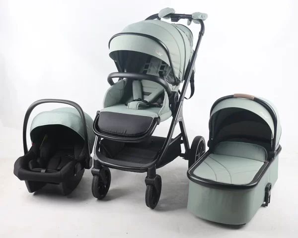 3 in 1 Baby Stroller High Landscape Infant Stroller with Reversible Bassinet Adjustable Backrest & Canopy, Wholesale - 图片 10