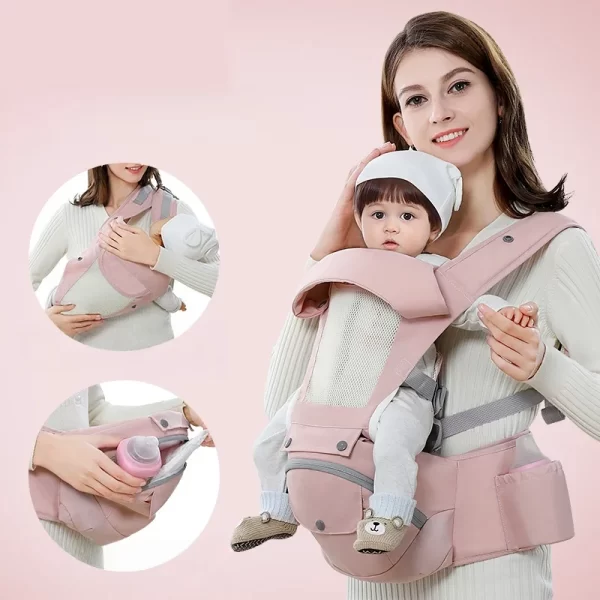 3-in-1 Baby Carrier with 12 Carrying Positions, Convertible Hip Seat & Backpack, Ergonomic Design for 0-3 Years, Wholesale - 图片 3