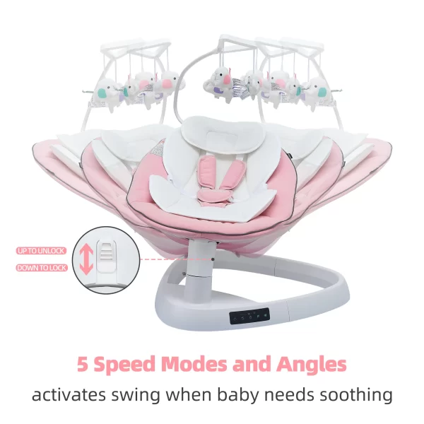 Electric Baby Swing for Infants to Toddler 5 Speed Swing with Remote Control Baby Rocking Chair for Newborn Babies, Wholesale - 图片 3