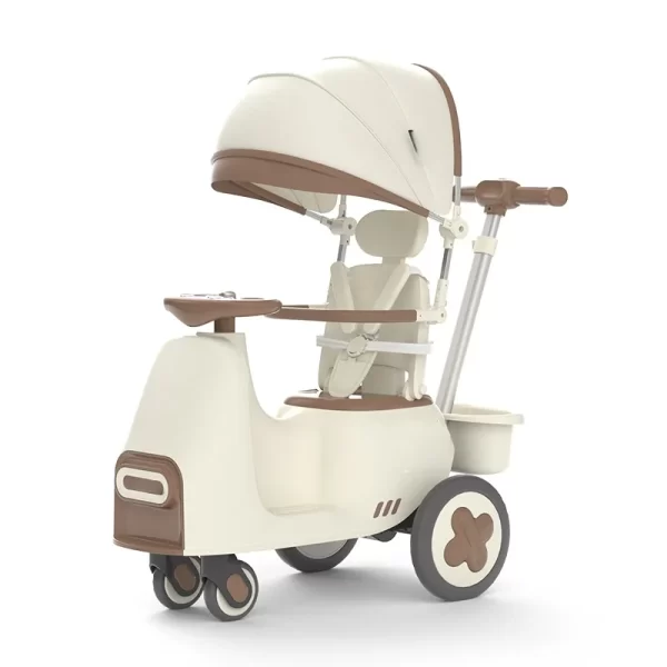 Luxury Baby Ride on Car Multifunctional Stroller & Rocker Car with Light and Music, Patented Design - 图片 4