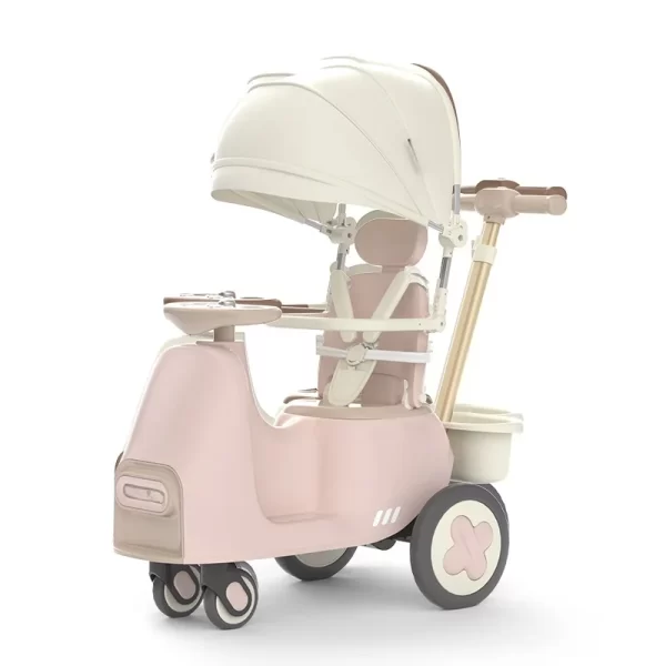 Luxury Baby Ride on Car Multifunctional Stroller & Rocker Car with Light and Music, Patented Design - 图片 3