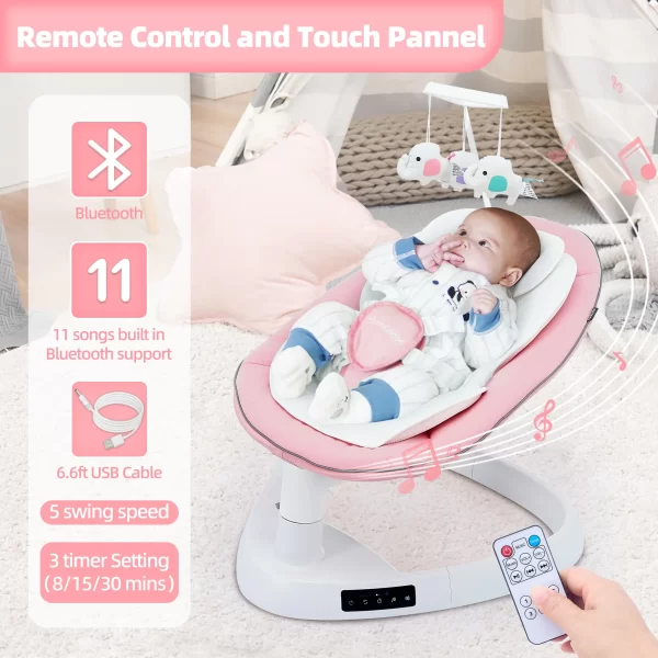 Electric Baby Swing for Infants to Toddler 5 Speed Swing with Remote Control Baby Rocking Chair for Newborn Babies, Wholesale - 图片 2