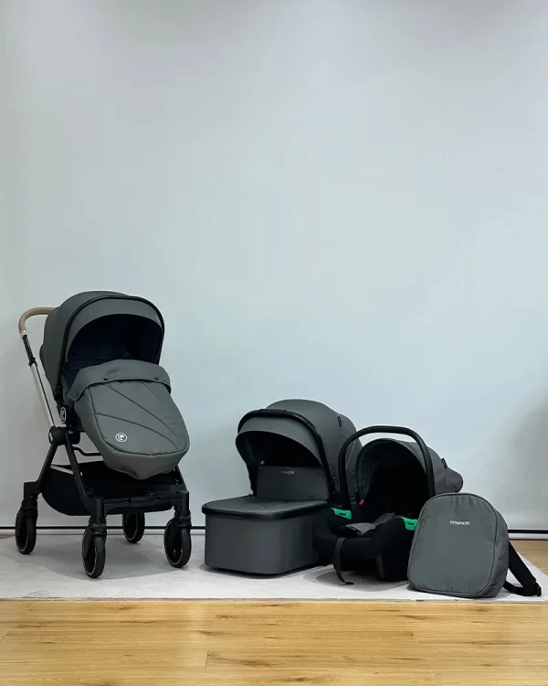 Reversible Baby Stroller Adjustable Foldable Stroller with Extendable Canopy Footmuff and Mommy Bag for Infant Baby Toddler - 图片 13