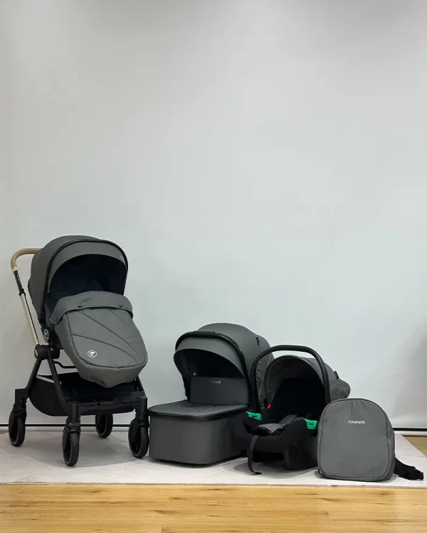 Reversible Baby Stroller Adjustable Foldable Stroller with Extendable Canopy Footmuff and Mommy Bag for Infant Baby Toddler - 图片 14