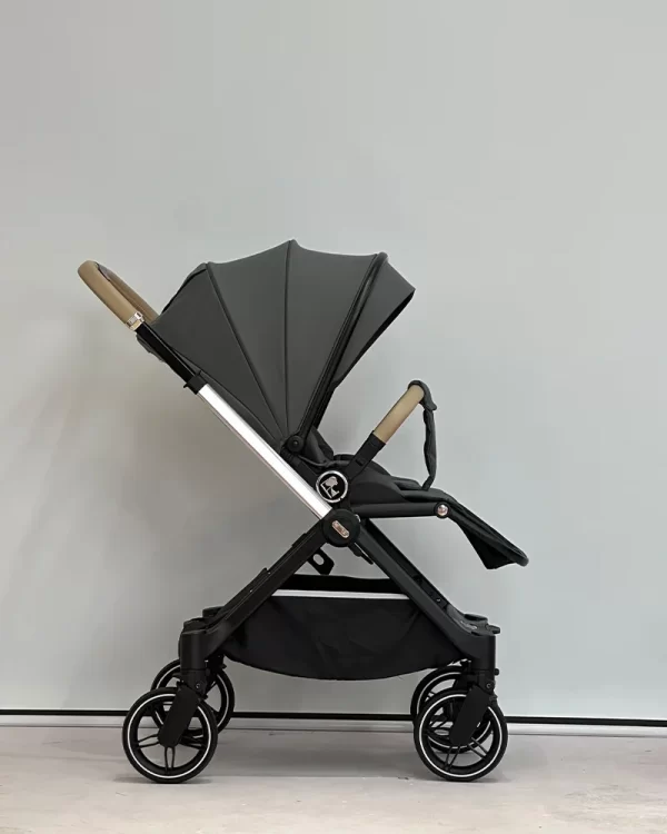Reversible Baby Stroller Adjustable Foldable Stroller with Extendable Canopy Footmuff and Mommy Bag for Infant Baby Toddler - 图片 3