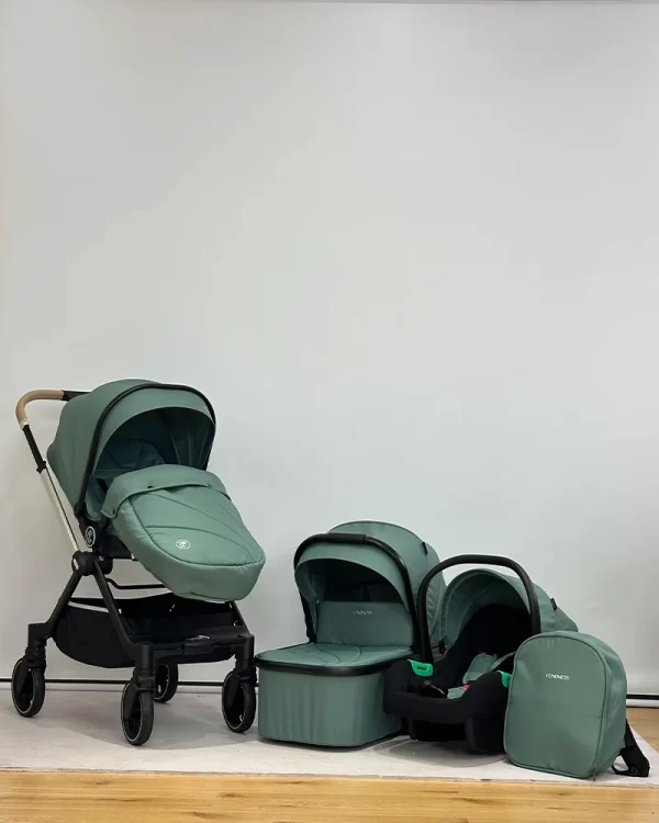 Reversible Baby Stroller Adjustable Foldable Stroller with Extendable Canopy Footmuff and Mommy Bag for Infant Baby Toddler - 图片 15