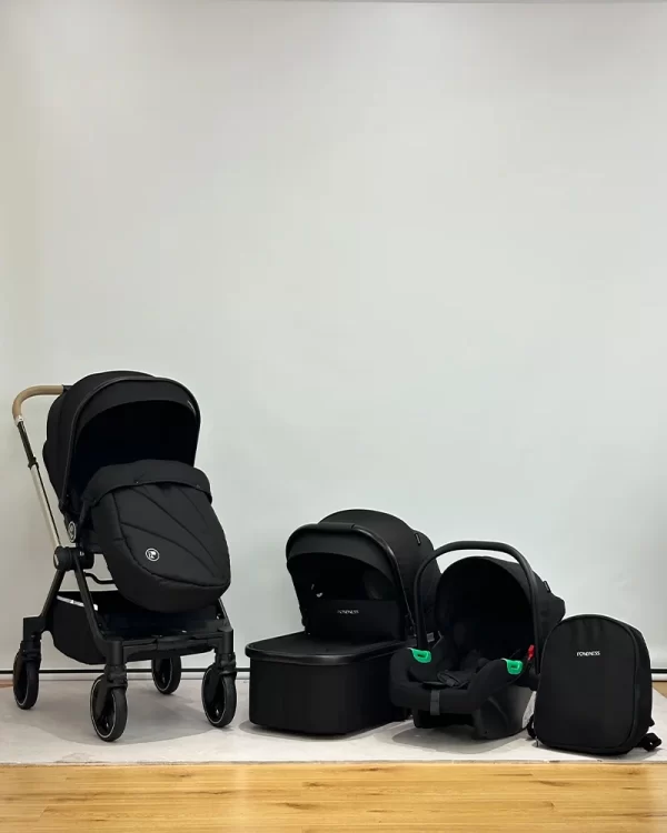 Reversible Baby Stroller Adjustable Foldable Stroller with Extendable Canopy Footmuff and Mommy Bag for Infant Baby Toddler - 图片 16