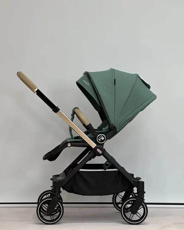 Reversible Baby Stroller Adjustable Foldable Stroller with Extendable Canopy Footmuff and Mommy Bag for Infant Baby Toddler - 图片 5