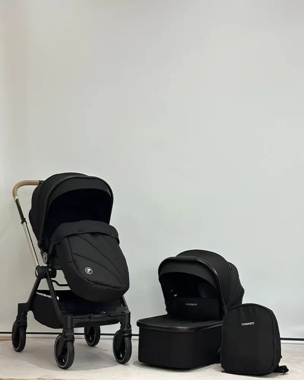 Reversible Baby Stroller Adjustable Foldable Stroller with Extendable Canopy Footmuff and Mommy Bag for Infant Baby Toddler - 图片 11