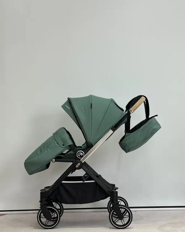 Reversible Baby Stroller Adjustable Foldable Stroller with Extendable Canopy Footmuff and Mommy Bag for Infant Baby Toddler - 图片 6