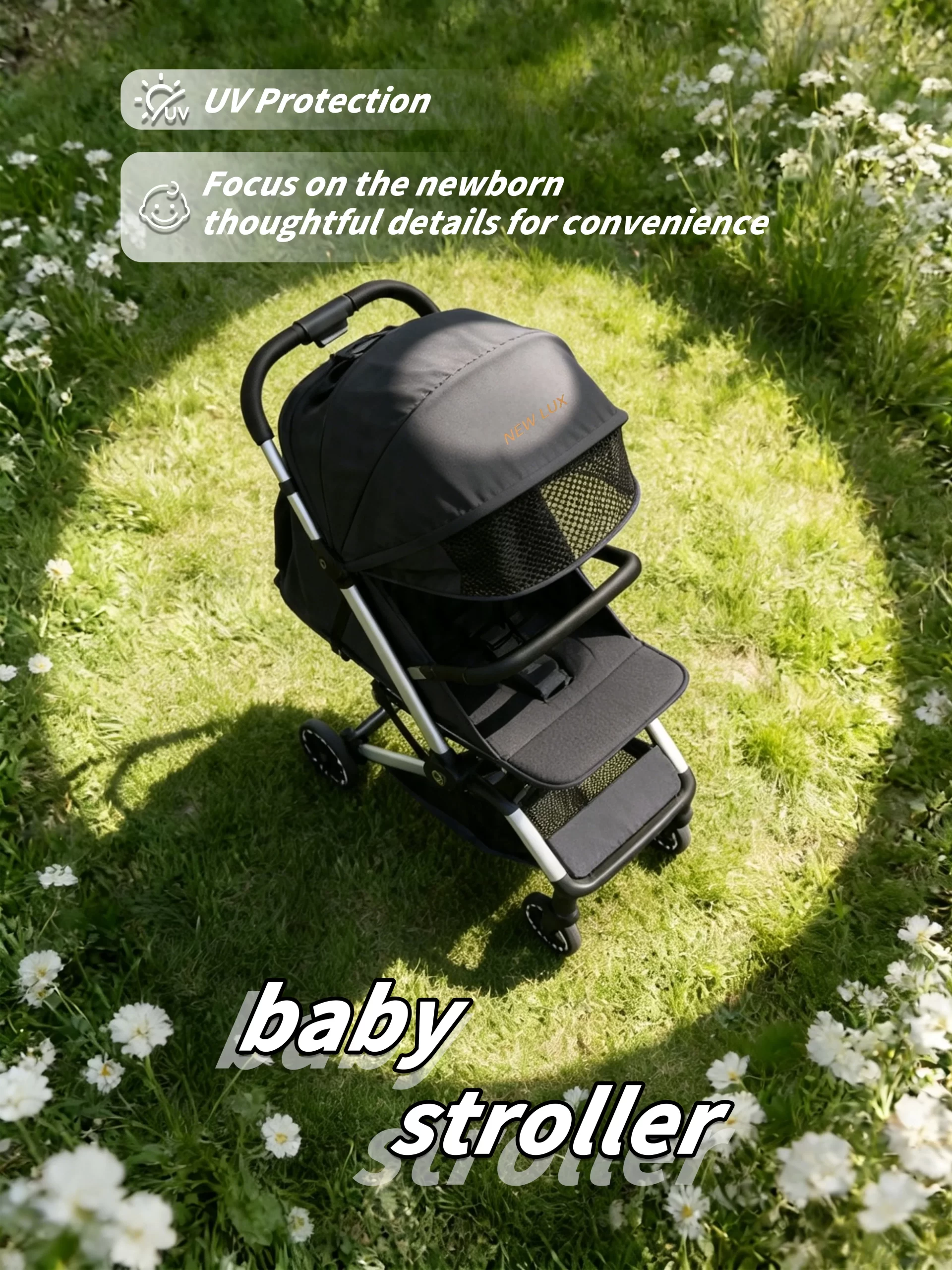 Wholesale Premium Lightweight Newborn Travel Stroller – Portable One-Click Fold Pram with Full Safety & Comfort Features