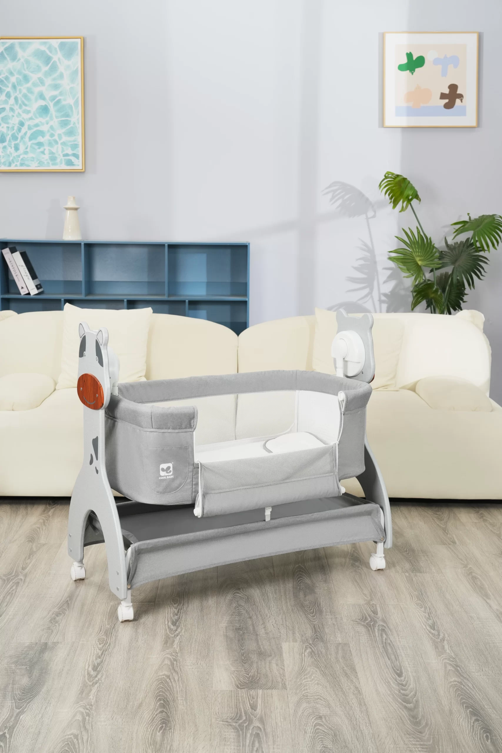 Wholesale Portable Rocking Baby Bedside Crib, Height Adjustable Attach to Adult Bed Newborn Bassinet - 图片 10