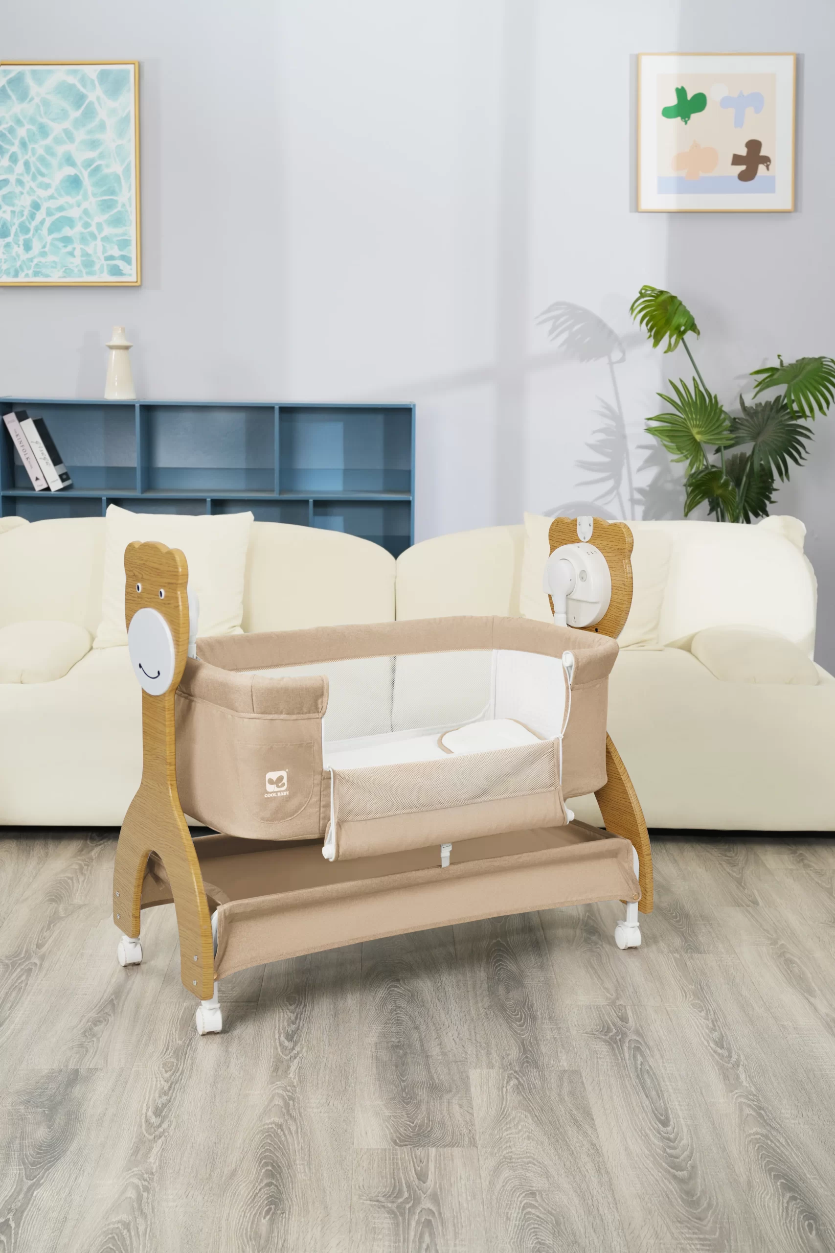 Wholesale Multifunctional Baby Crib | Rocking Co-Sleeper with Mosquito Net & Toy Bar - 图片 15