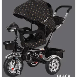 Wholesale 360° Rotating Kids Tricycle Stroller | Foldable Toddler Trike with Music & Shock Absorption