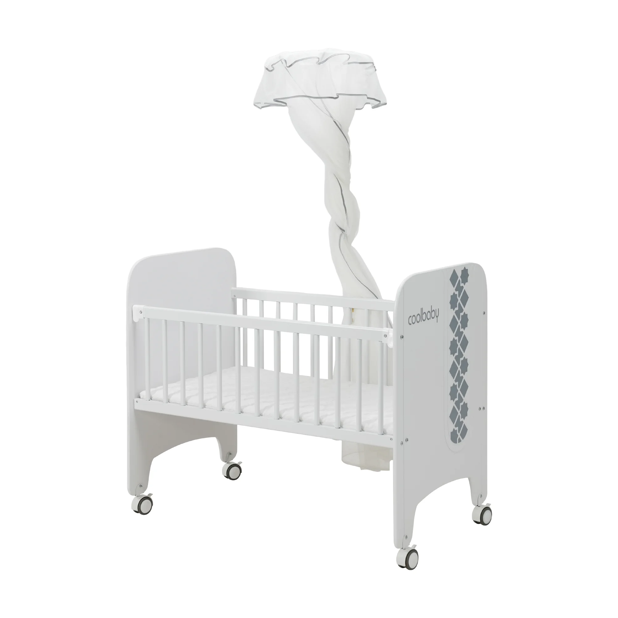 Wholesale Portable Baby Bedside Bed One Side Adjustable Baby Bassinet With High Pole Mosquito Net - 图片 15