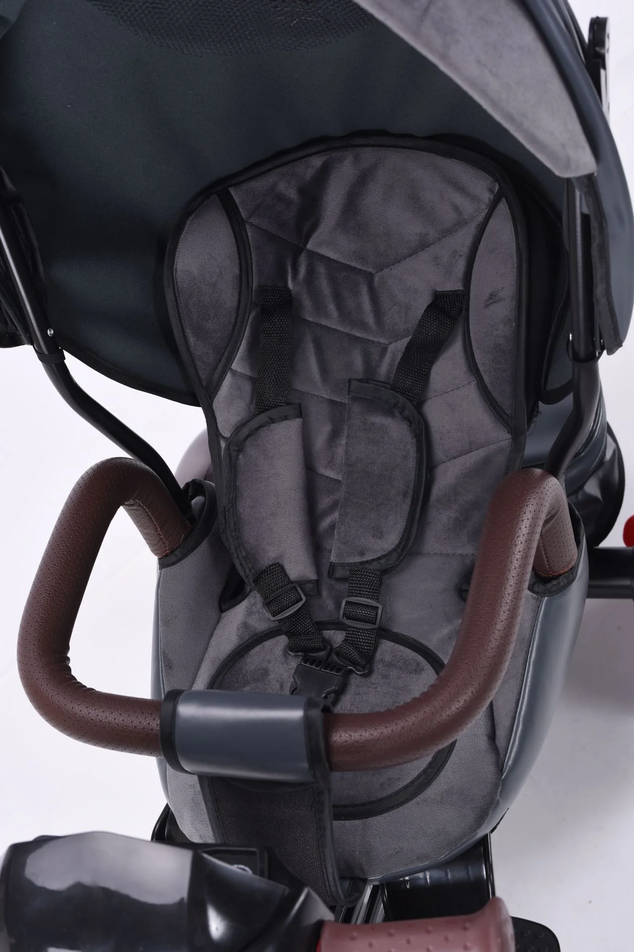 Wholesale Premium Leather Kids Tricycle Stroller, 360° Rotating Reversible Push Toddler Trike - 图片 6