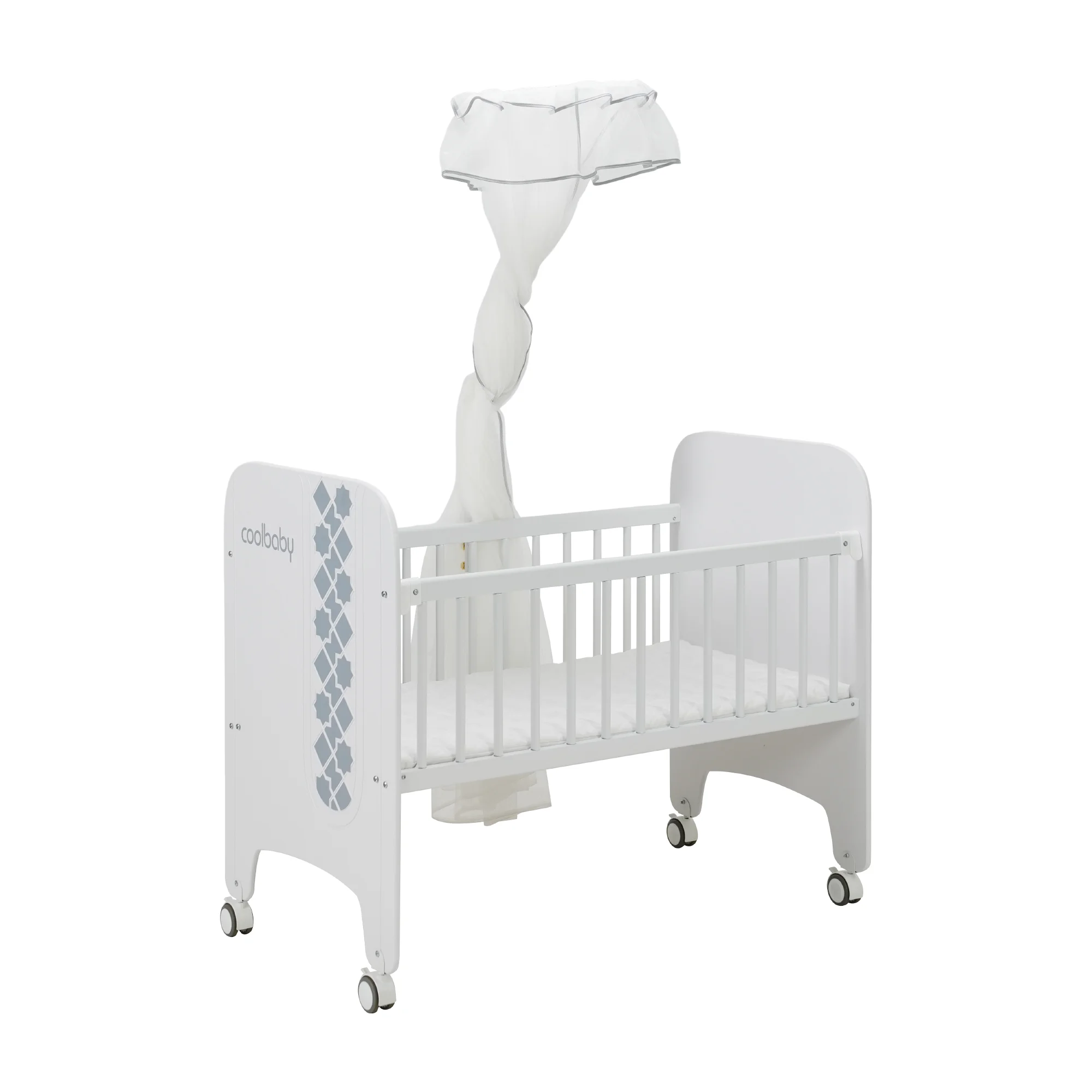Wholesale Portable Baby Bedside Bed One Side Adjustable Baby Bassinet With High Pole Mosquito Net - 图片 14