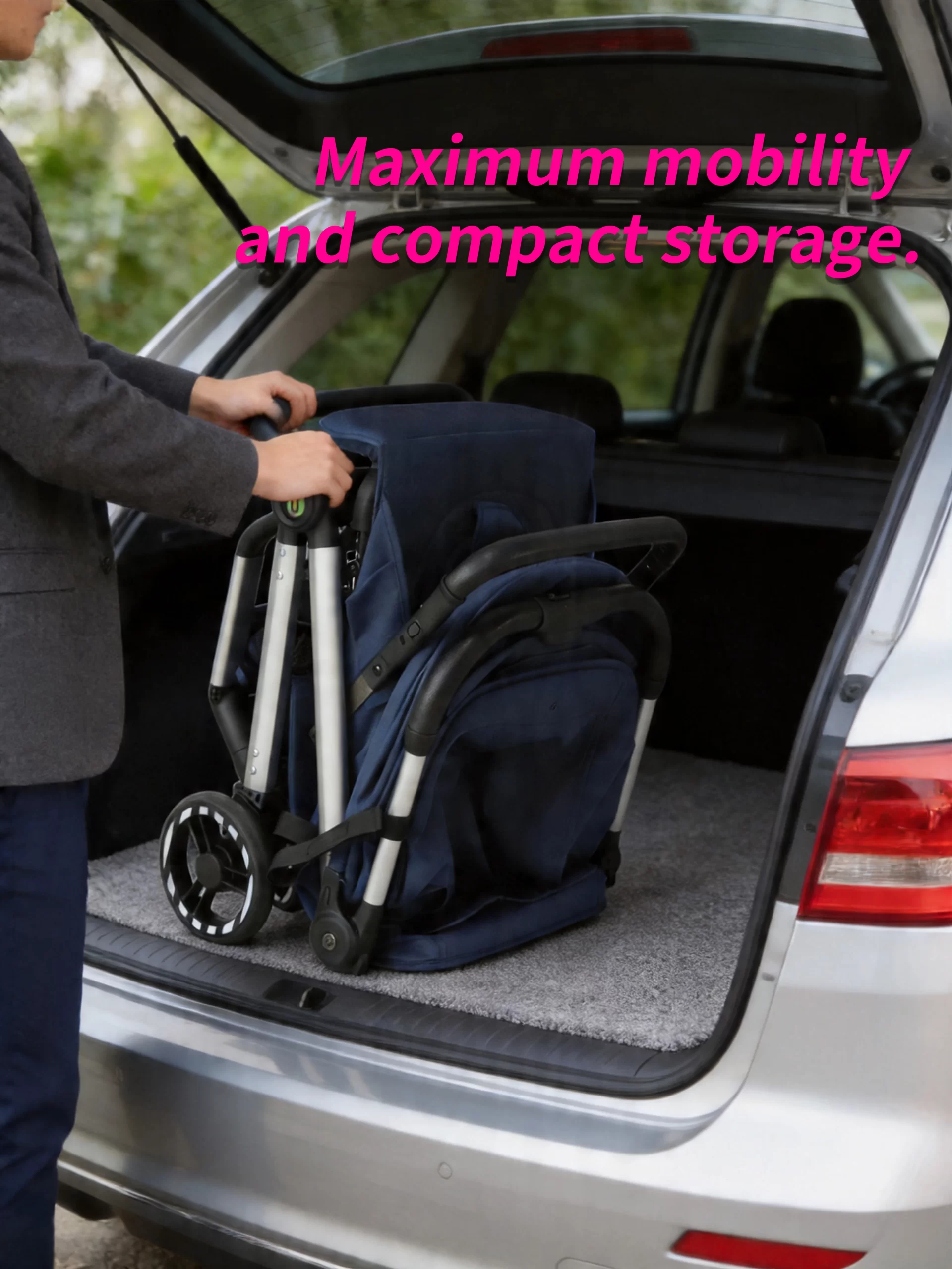 Wholesale Premium Lightweight Newborn Travel Stroller – Portable One-Click Fold Pram with Full Safety & Comfort Features - 图片 11