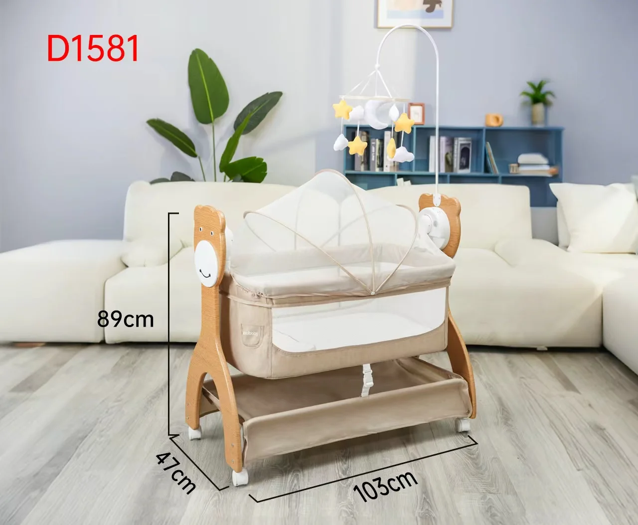 Wholesale Multifunctional Baby Crib | Rocking Co-Sleeper with Mosquito Net & Toy Bar - 图片 14
