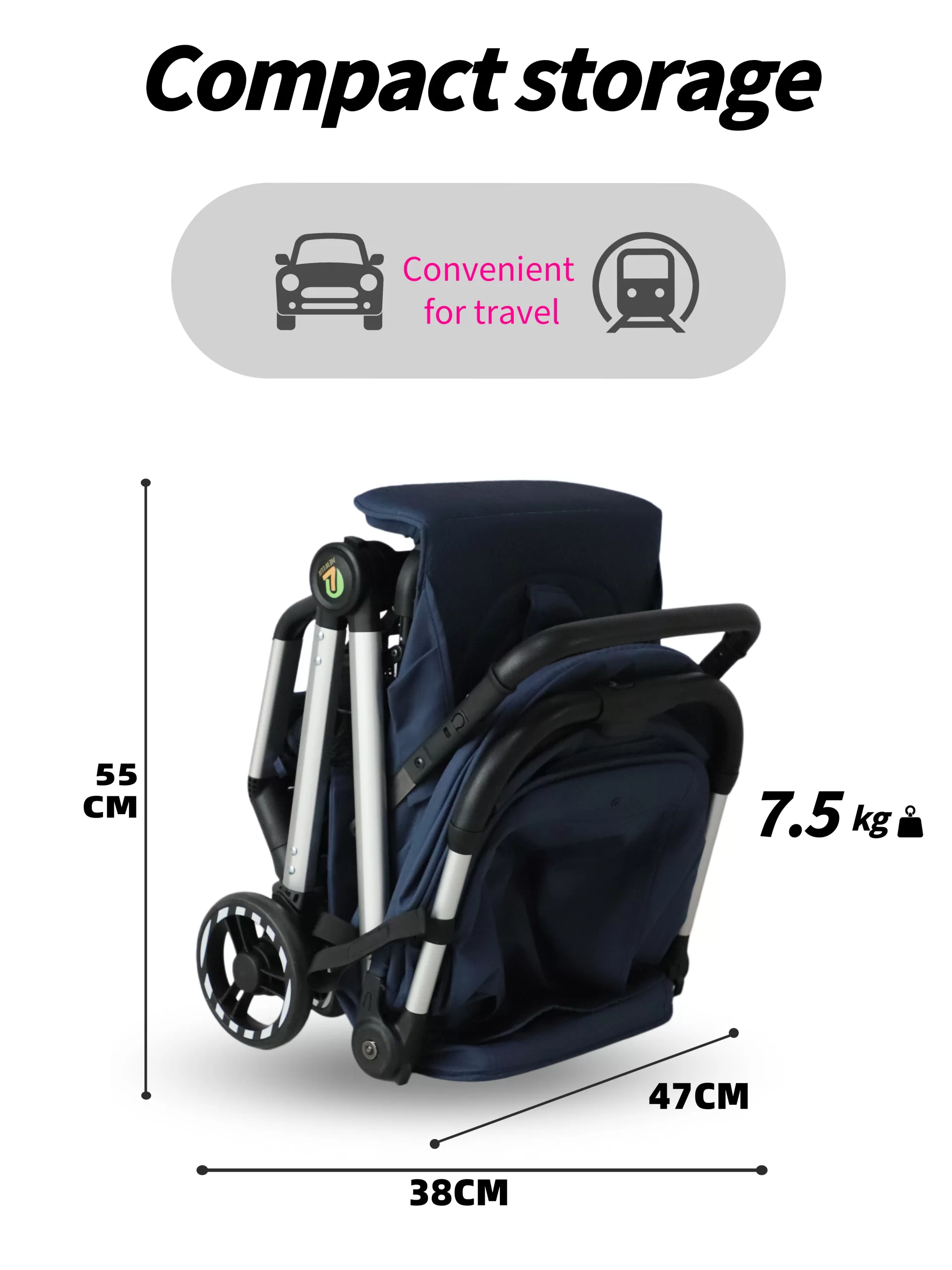 Wholesale Premium Lightweight Newborn Travel Stroller – Portable One-Click Fold Pram with Full Safety & Comfort Features - 图片 15