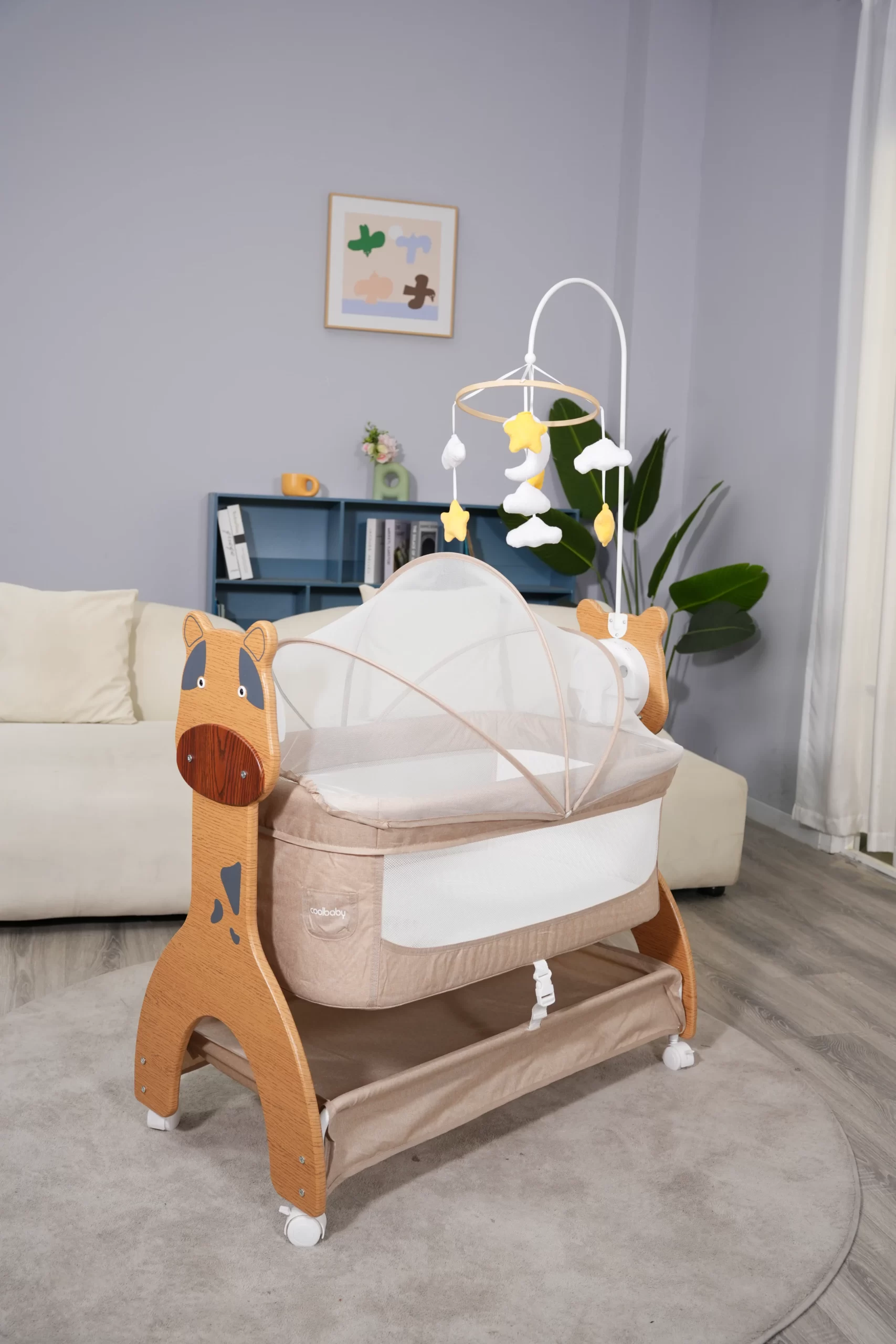 Wholesale Portable Rocking Baby Bedside Crib, Height Adjustable Attach to Adult Bed Newborn Bassinet - 图片 13