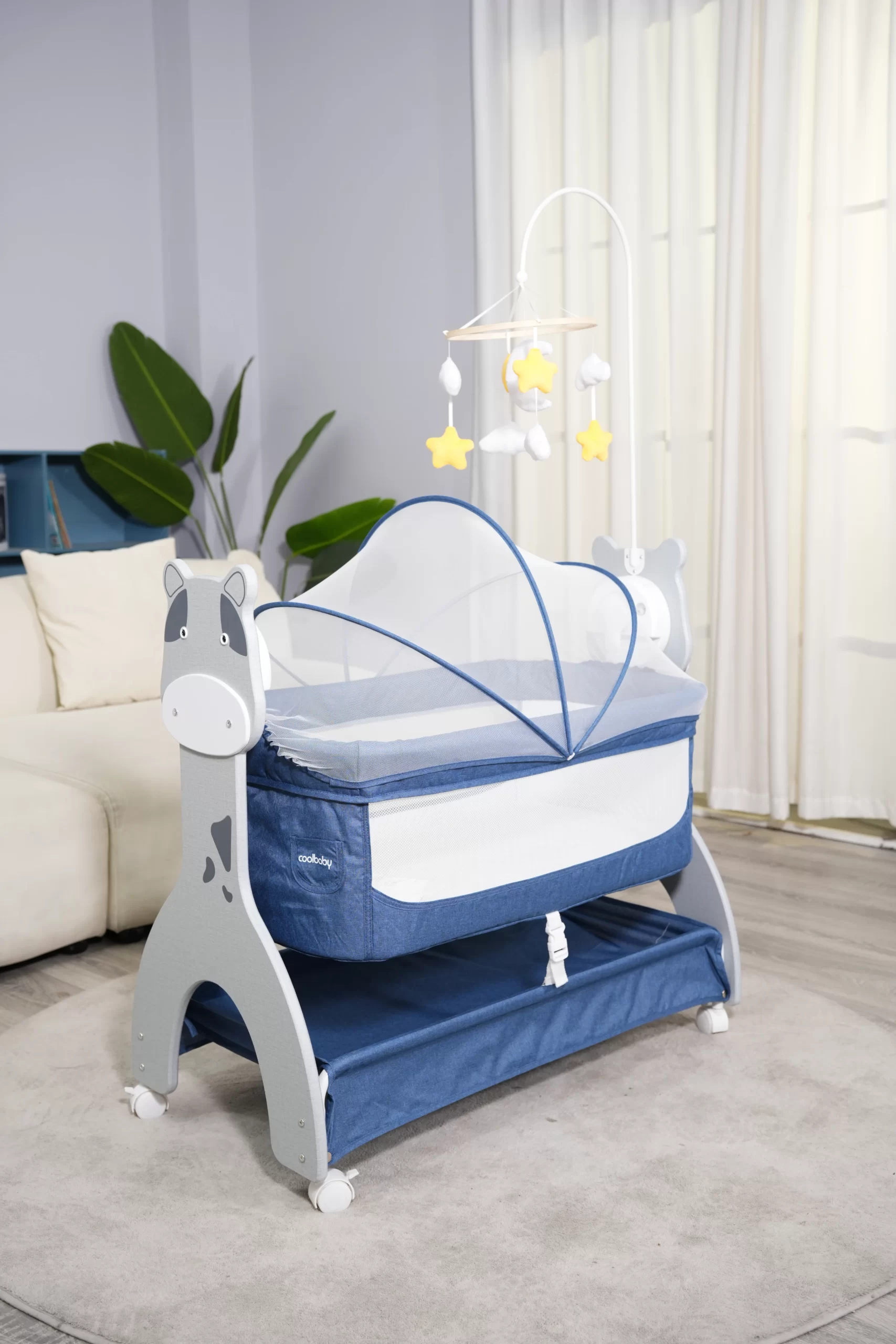 Wholesale Portable Rocking Baby Bedside Crib, Height Adjustable Attach to Adult Bed Newborn Bassinet - 图片 14
