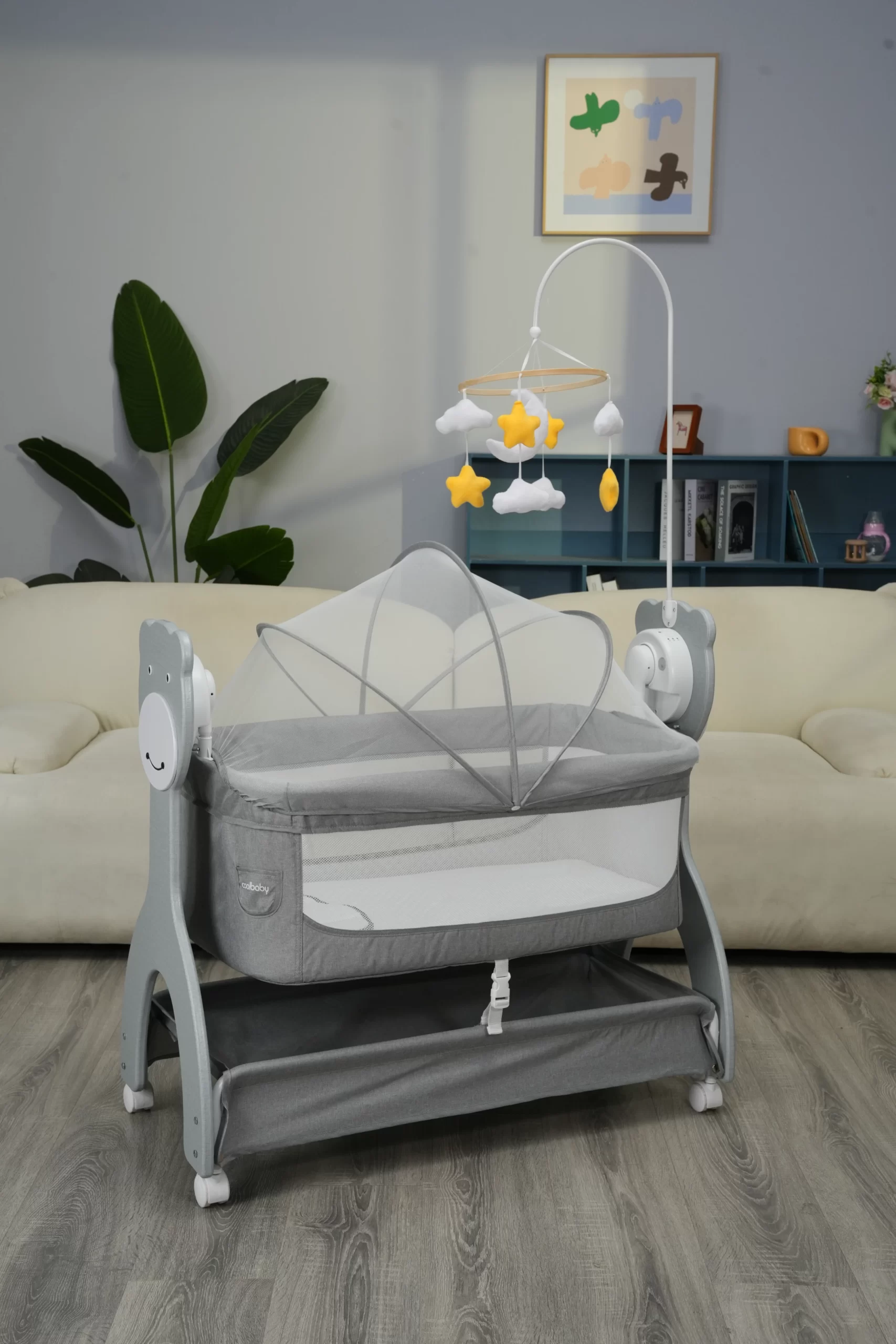 Wholesale Multifunctional Baby Crib | Rocking Co-Sleeper with Mosquito Net & Toy Bar - 图片 11