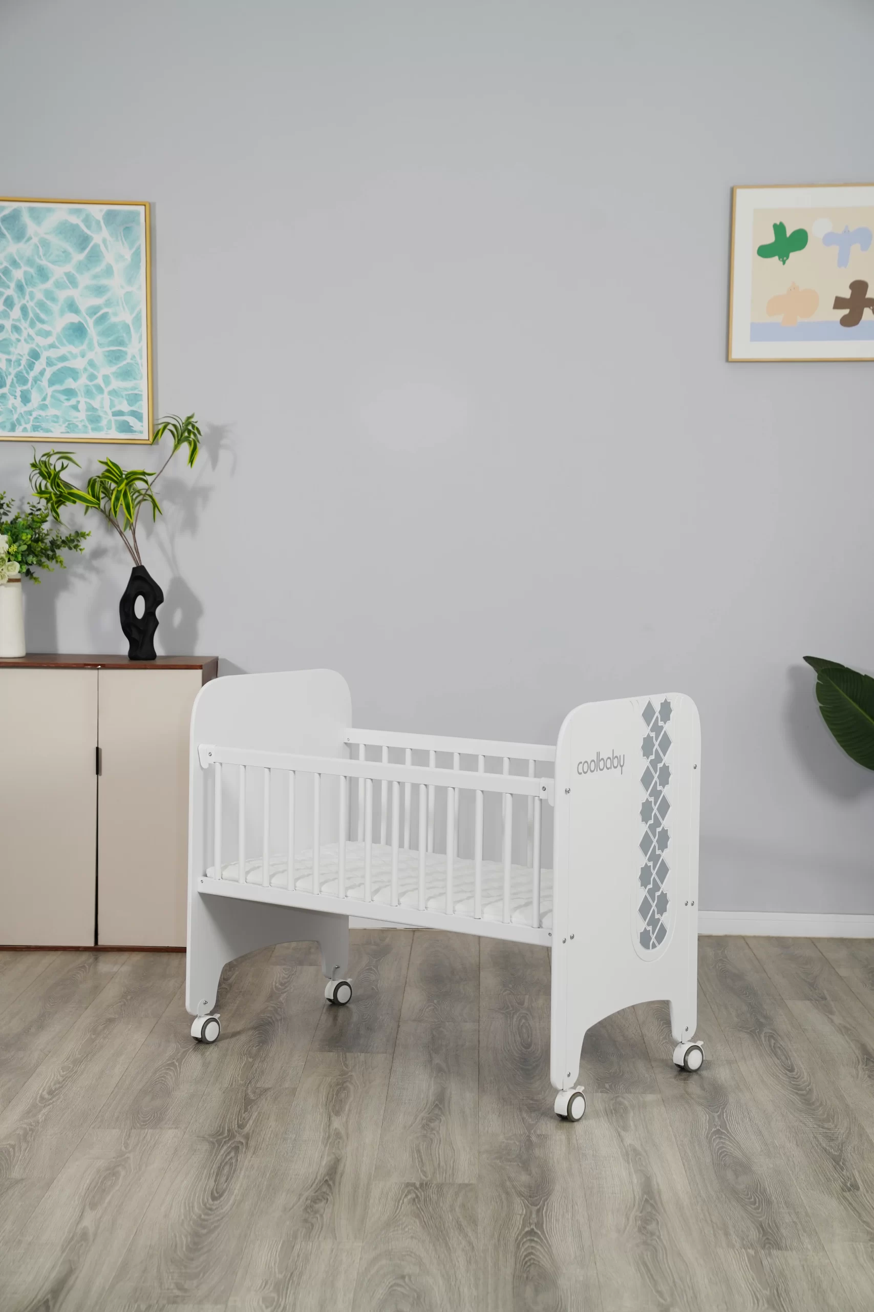 Wholesale Portable Baby Bedside Bed One Side Adjustable Baby Bassinet With High Pole Mosquito Net - 图片 3