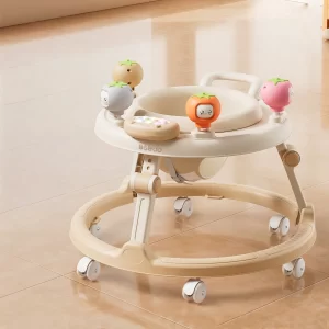 Wholesale Foldable Anti-O-Leg Baby Walker, 3 Adjustable Heights 360° Silent Wheels Infant Walking Activity Center