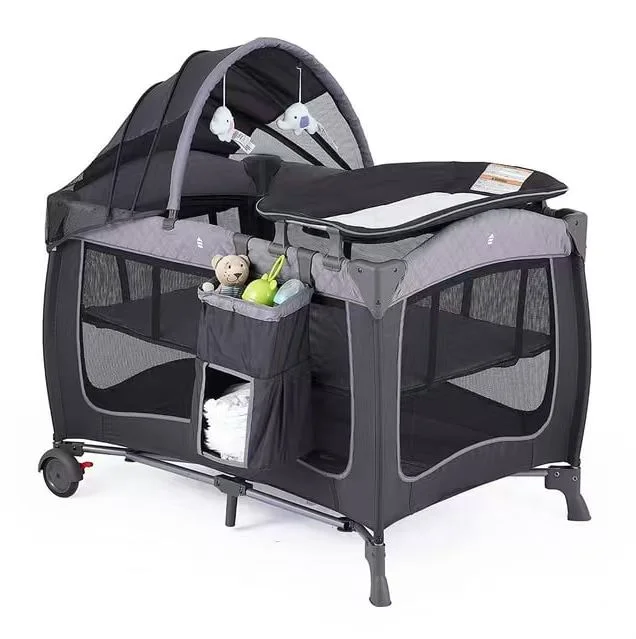 Wholesale All-in-One Portable Baby Playpen Bed with Changing Table & Canopy - 图片 8
